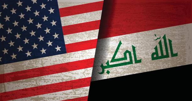 istock USA and Iraq Flag with grunge texture background 646303854
