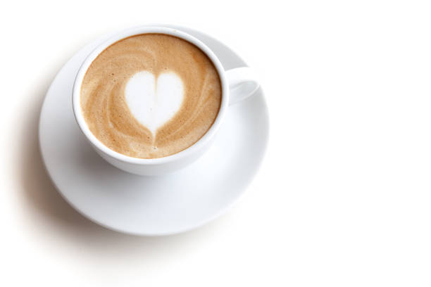 istock Coffee cup of latte art on white background isolated 646304518
