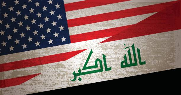 istock USA and Iraq Flag with grunge texture background 646304556