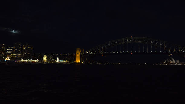 istock Sydney Harbour Bridge & Opera House with supermoon 4k 646321438