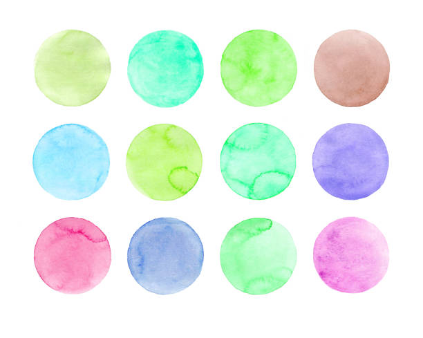 istock Set of pastel watercolor circles 646346204
