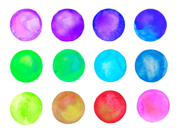 istock Set of art watercolor circles 646346780