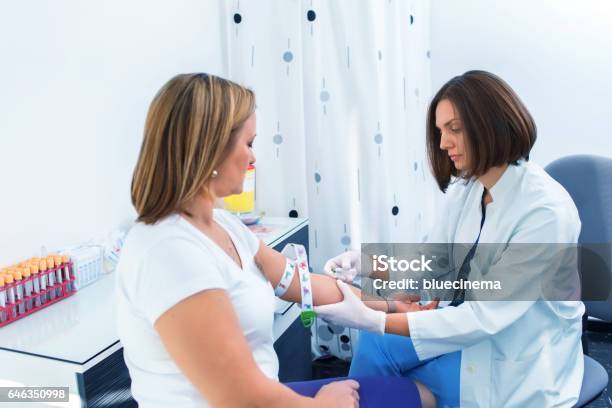 Nurse Taking Blood Sample Stock Photo - Download Image Now - Blood Donation, Blood, Blood Test