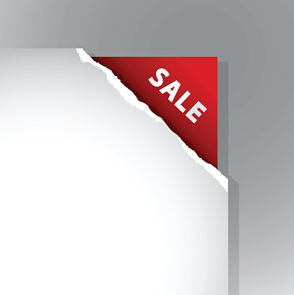 Sale label with paper sheet.