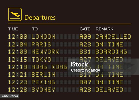 istock Departures information board 646352274