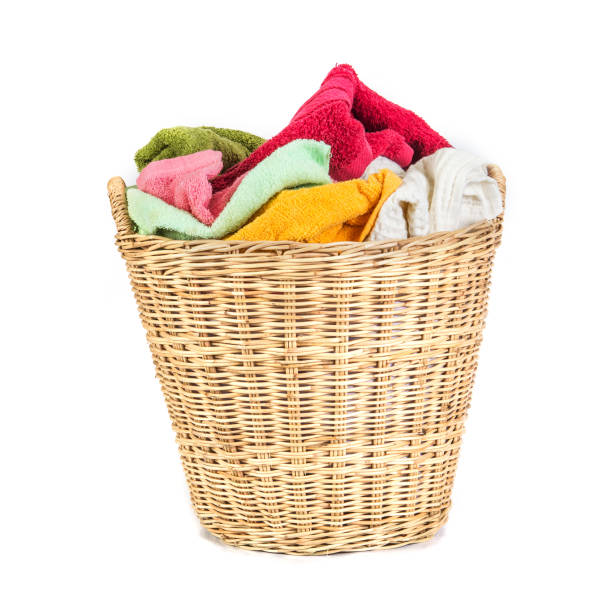 istock color mix  towel in wicker baskets on white background 646362932