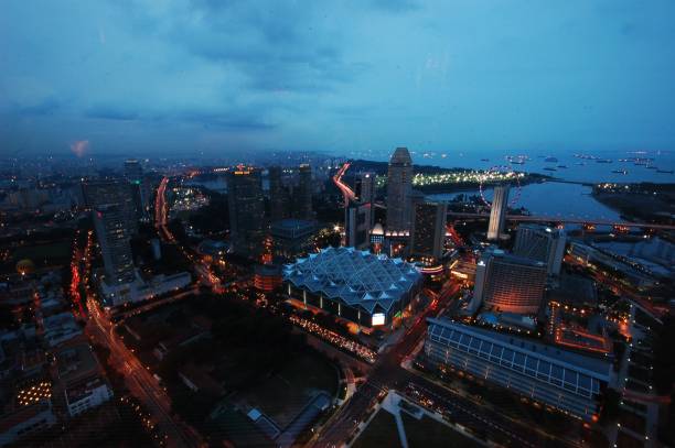 istock Aerial view of Singapore 646369122
