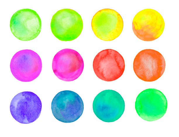 istock Set of art watercolor circles 646370934