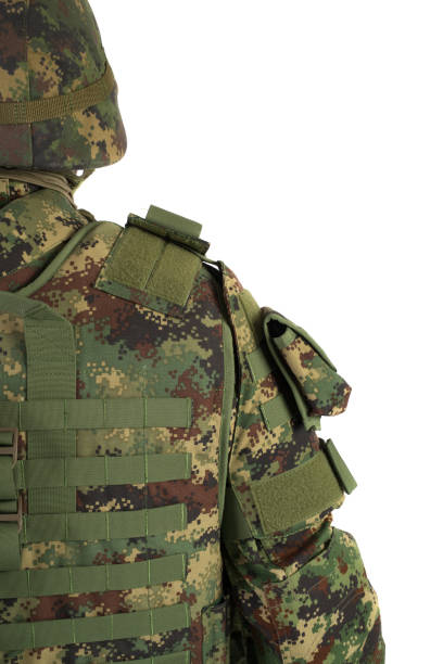istock Soldier in uniform isolated on white 646379530