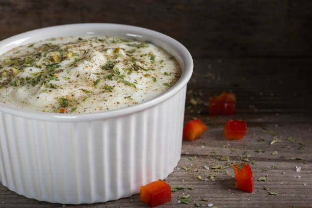istock Sauce made from yogurt and herbs and black pepper in bowl 646380978