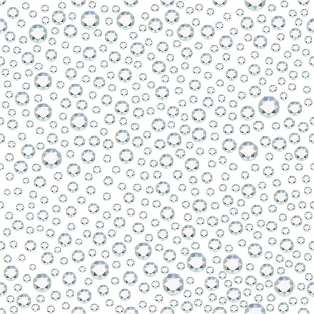 Vector illustration of Scattered rhinestones seamless