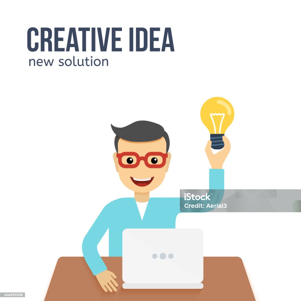 New Creative Idea Concept Flat Style Vector Illustration Stock ...