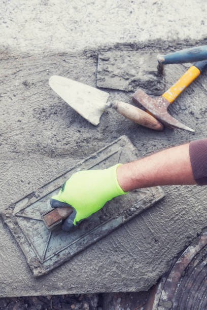 istock Renovating concrete pavement in home / budget DIY version. 646398680