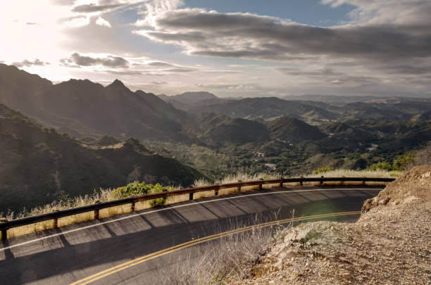 View of famous Mulholland highway stock photo