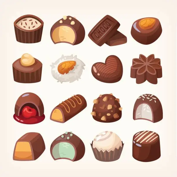 Vector illustration of Chocolate sweets box