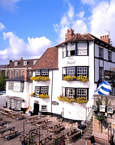 View of the Angel Pub by the River Thames, Henley-on-Thames, Oxfordshire, England, UK, Western Europe.