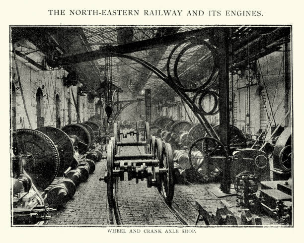 北の東部鉄道工場 1892 - industrial age点のイラスト素材／クリップアート素材／マンガ素材／アイコン素材