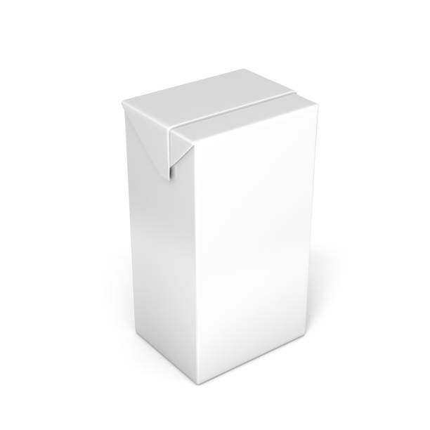 istock Milk and juice White boxes for retail package mock up. 646425884