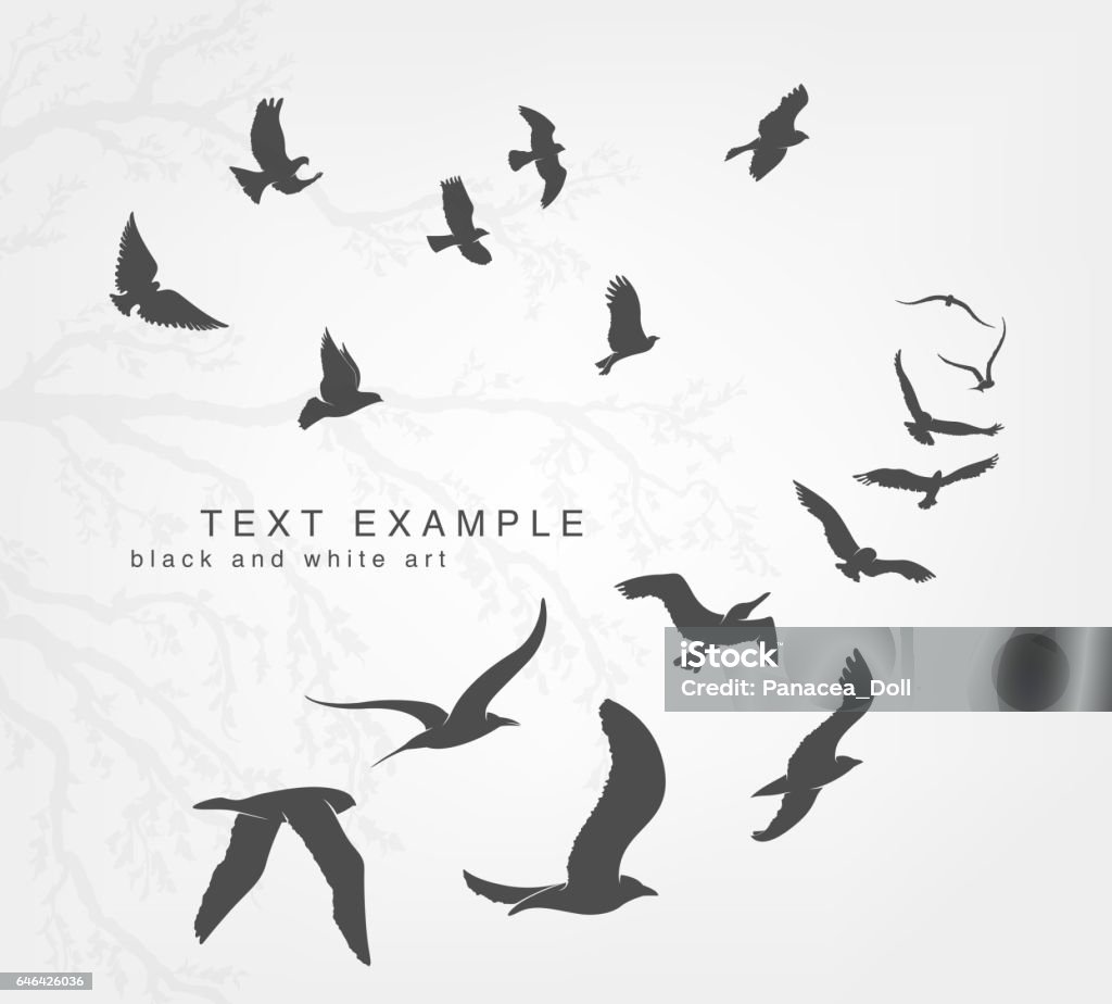 wedge of birds flying in the sky Bird stock vector