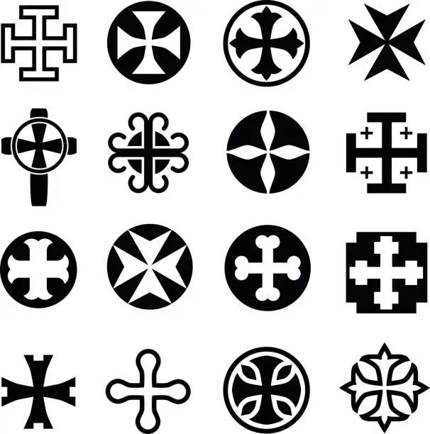 Vector illustration of Crosses