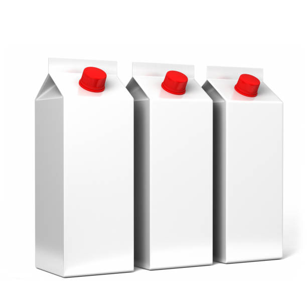 istock Milk and juice White boxes for retail package mock up. 646431260