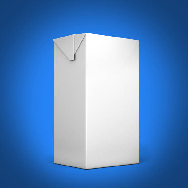 Realistic 3d renderings of Milk and juice White boxes for retail package mock up.