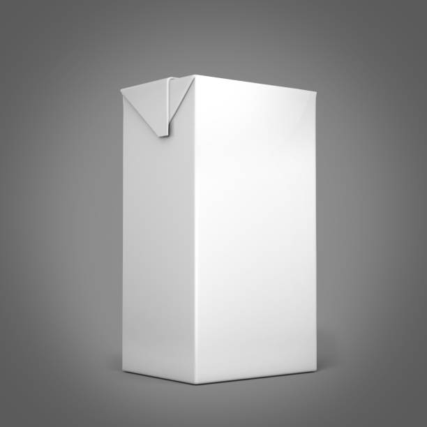 istock Milk and juice White boxes for retail package mock up. 646432752
