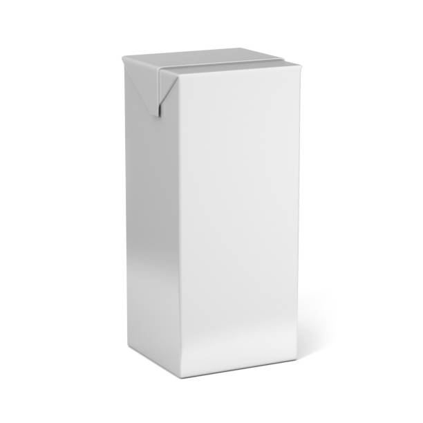 istock Milk and juice White boxes for retail package mock up. 646436454