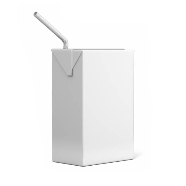 istock Milk and juice White boxes for retail package mock up. 646437600