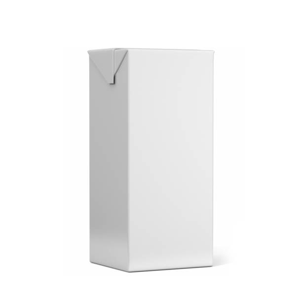 istock Milk and juice White boxes for retail package mock up. 646439004