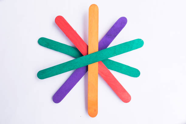 istock colorful of Ice cream sticks on white background 646451460