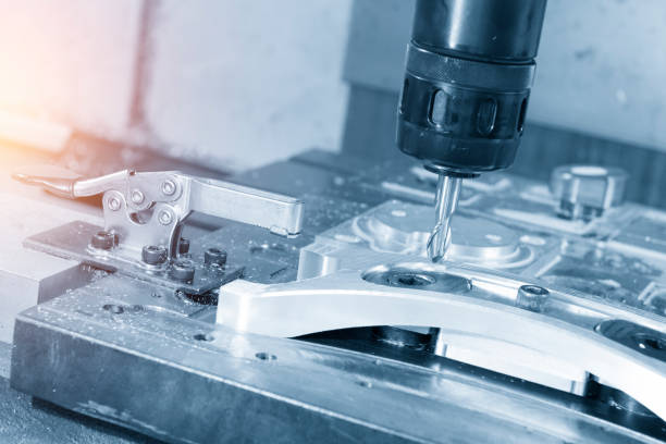 istock The CNC milling machine cutting the sample part 646455938