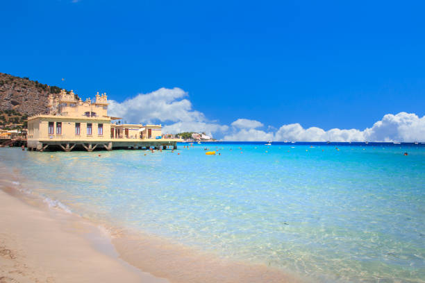 Mondello beach stock photo