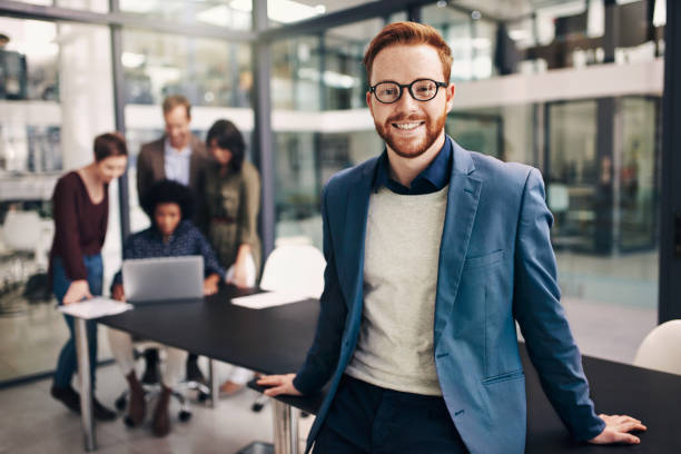 istock His positivity sets the tone for a productive meeting 646457548