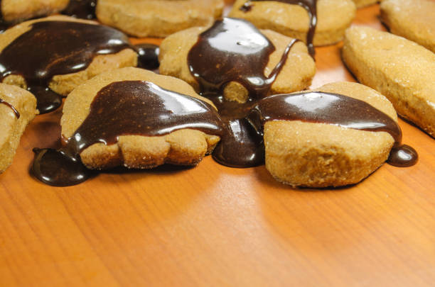 istock Chocolate cookies poured chocolate 646457898