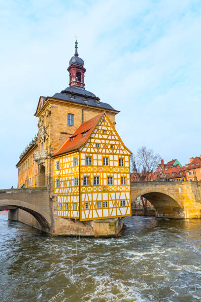 istock Obere bridge and Altes Rathaus in Bamberg, Germany 646469302