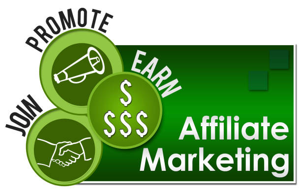 Affiliate Marketing Three Green Circles stock photo