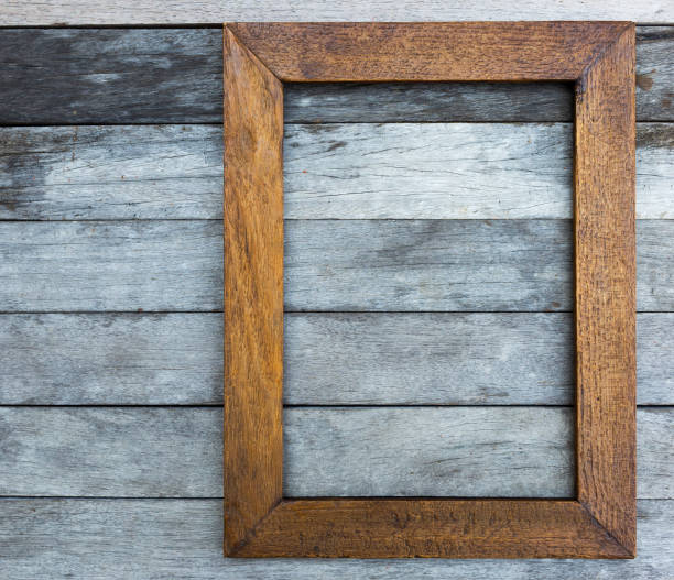 istock Wooden picture on wood background 646480354