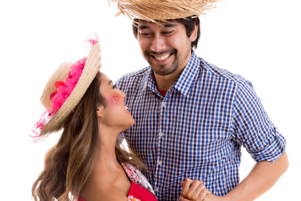 istock Brazilian couple dancing on Junina Party costume 646480970