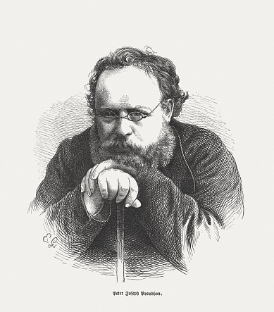 Pierre-Joseph Proudhon (1809 - 1865), French politician and the founder of mutualist philosophy. He is considered as the \