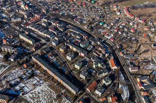 aerial  view of the Ladek Zdroj town in Poland
