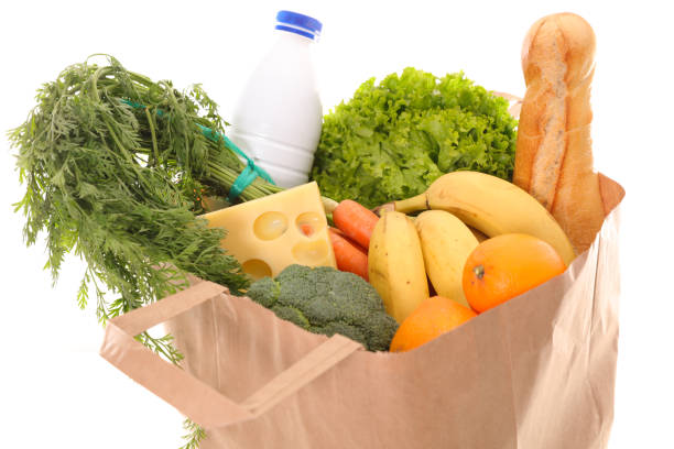 istock shopping bag with grocery 646492890
