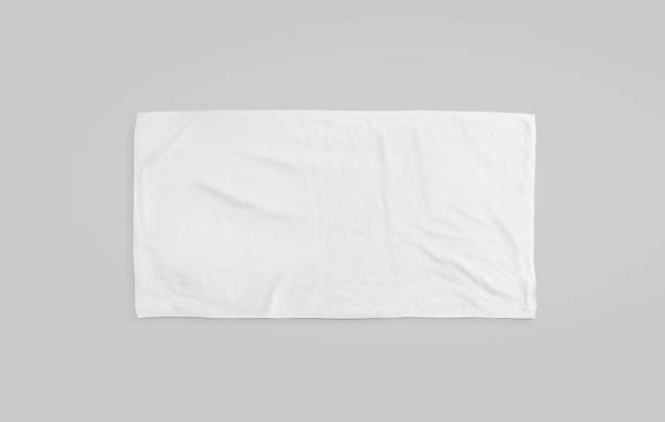 черный белый мягкий макет пляжного полотенца. чистый развернутый стеклоочиститель - towel стоковые фото и изображения