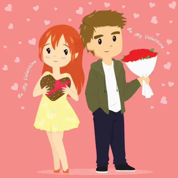 Vector illustration of Valentine Couple Vector Illustration