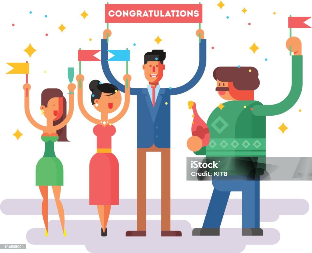 Congratulating Congratulations Group People Stock Illustration - Download Image Now ...