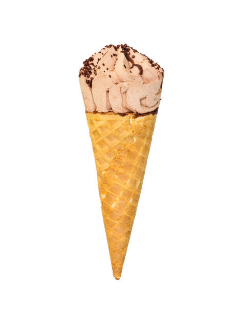 istock Chocolate ice cream with chocolate decoration in waffle cone 646505766
