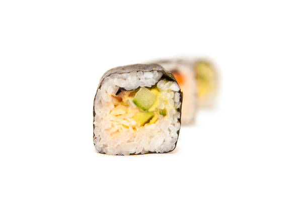 istock Japanese california roll on a white background 646510034