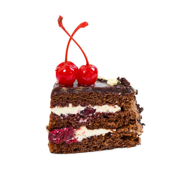 istock Piece of chocolate cherry cake 646510366
