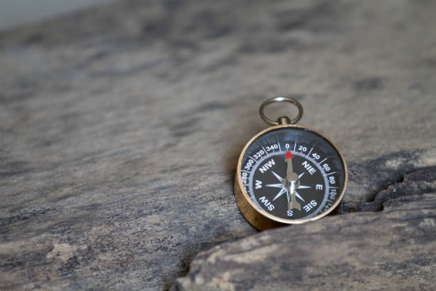 istock Aged Compass on the Old Wooden Table. 646521518