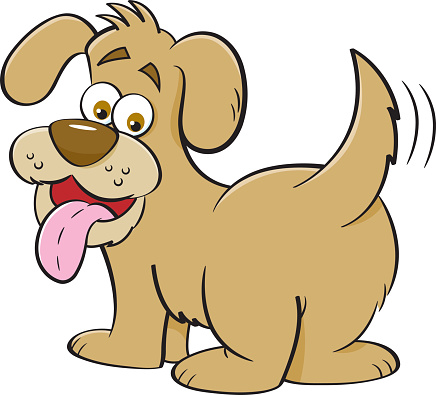 Cartoon Happy Dog Looking Backwards Stock Illustration - Download Image Now  - Shaking, Tail, Dog - iStock